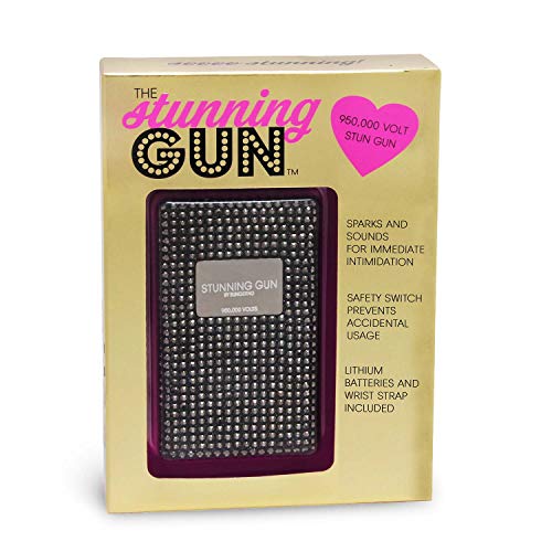 BlingSting Handheld Stun Gun for Women - Disabling Shocks at 950,000 Volts. Self-Defense Power to Protect in Bedazzled Mink Black. Mini-Clutch, Portable, Pocket-Sized Safety Concealable in Backpacks.