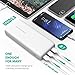 Portable Charger 32000 RAVPower 32000mAh Power Bank Power Pack 6A Output, External USB Battery Pack for iPhone X, iPhone 8, Galaxy and More (3-Port, 2.4A Input, Triple iSmart 2.0 USB) - White