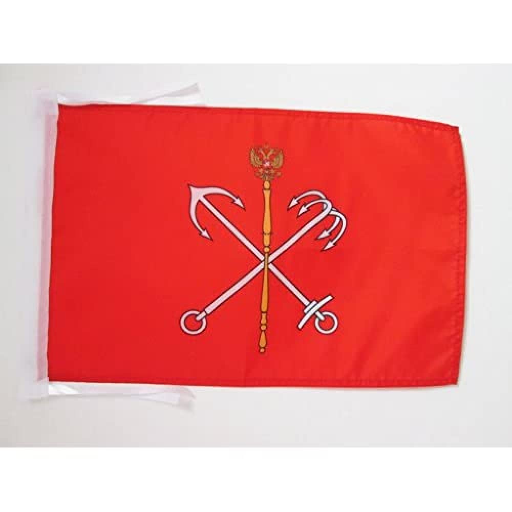 AZ FLAG - Saint Petersburg Flag - 18'' x 12'' - 100% Polyester Leningrad in Russia Small Banner with Two Cords - Fade Resistant - Vivid Colors - 18x12 in - 45x30 Cm — image 1