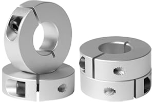 Sinoblu 6mm Shaft Collar Aluminum Shaft Locking Collar, 6mm Bore Size, 20mm OD, with M4 Set Screw, 10mm Thickness (Pack of 4)