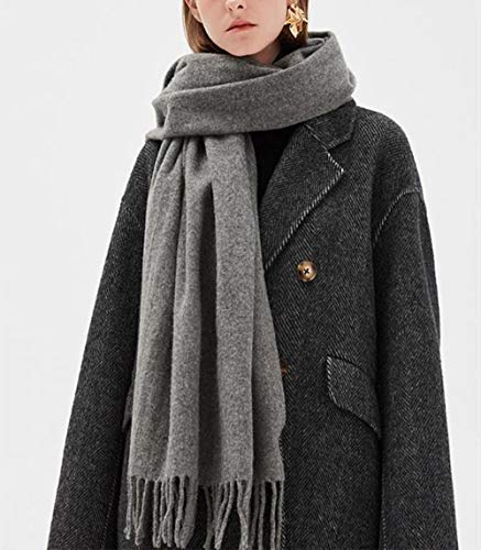 Solid Grey Pashmina Shawls and Wraps Cashmere Feel Extremly Soft Blanket Scarf Large 78\