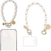 Turkalla Phone Charm Cellphone Wrist Strap,Colorful Natural Stone Metal Ring Crystal Beaded Phone Strap,Cellphone Lanyard