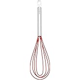 Cuisipro 10-Inch Silicone Flat Whisk, Red