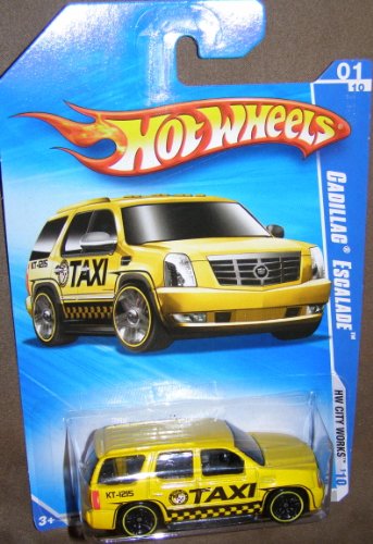 2010 HOT WHEELS HW CITY WORKS 109/240 YELLOW TAXI CADILLAC ESCALADE 01 OF 10