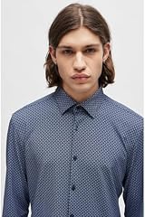 HUGO Men's Kenno Shirt Dark Blue Size 43 view 5