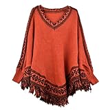 Zeagoo Women's Batwing Sleeve Tassels Hem Cloak Knitting Sweater Cardigans