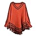 Zeagoo Women's Batwing Sleeve Tassels Hem Cloak Knitting Sweater Cardigans