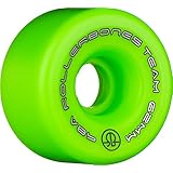 RollerBones Team Logo Recreational Roller Skate Wheels (Set of 8), Green, 62mm