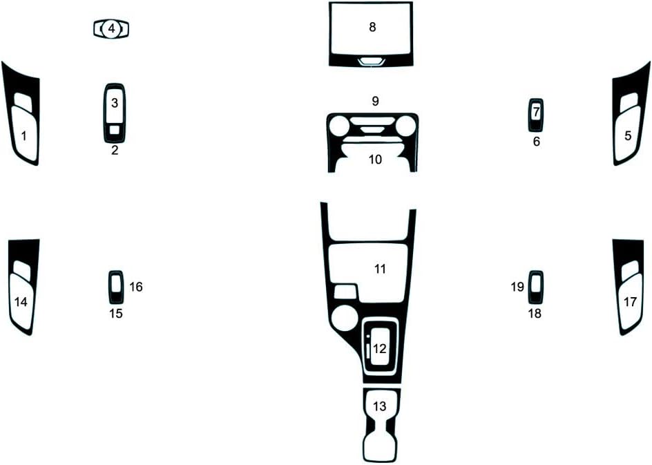 Rdash Dash Kit Decal Trim for Ford Ranger 2019-2020 - Carbon Fiber 4D (Black)