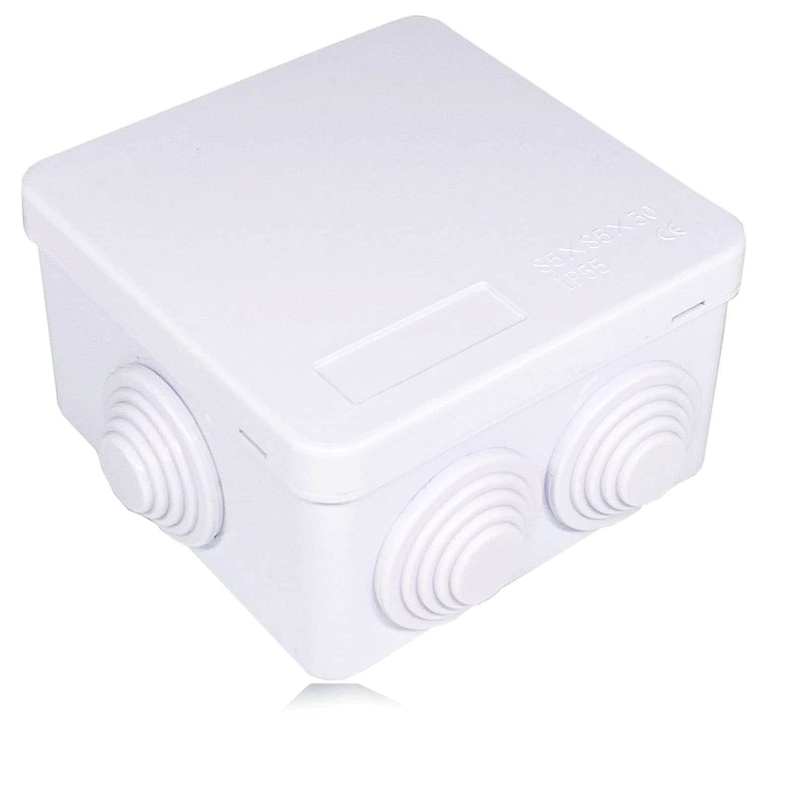 IP55 Electrical Junction Box, ABS Plastic Waterproof Outdoor Junction Box, Waterproof Project Box for Electronic Cable (85 * 85 * 50mm)