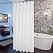 AooHome White Fabric Shower Curtain Liner, Bathroom Curtain with Hooks for Hotel, Waterproof, Weighted Hem, 72 Width x 75 Height Inch