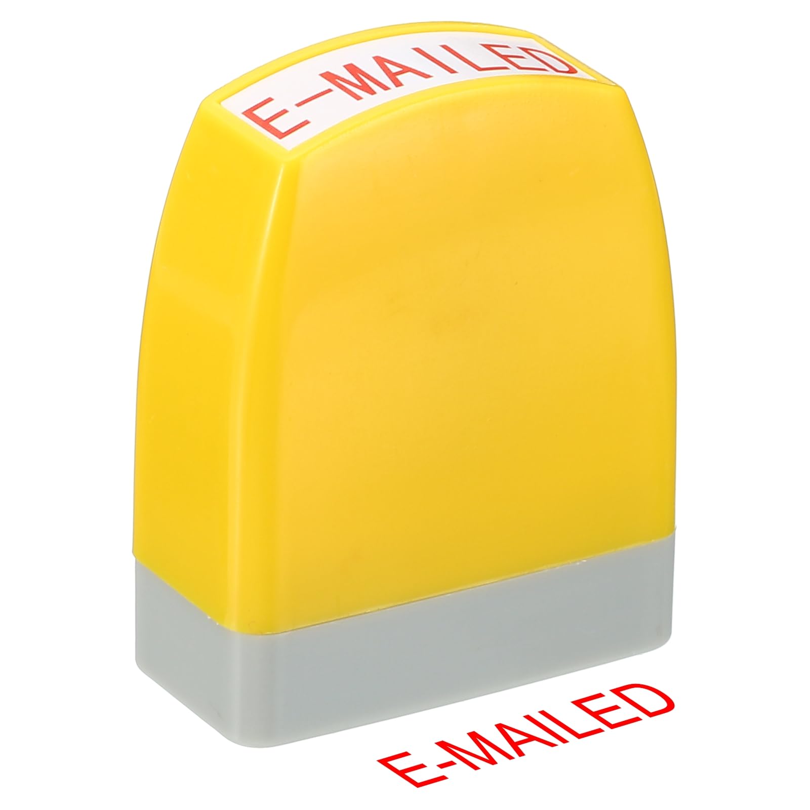 PATIKIL E-mailed Notice Stamp Self Inking, Red Ink Office Stamps Pre Inked Message Stamp Refillable Business Stamp, Yellow