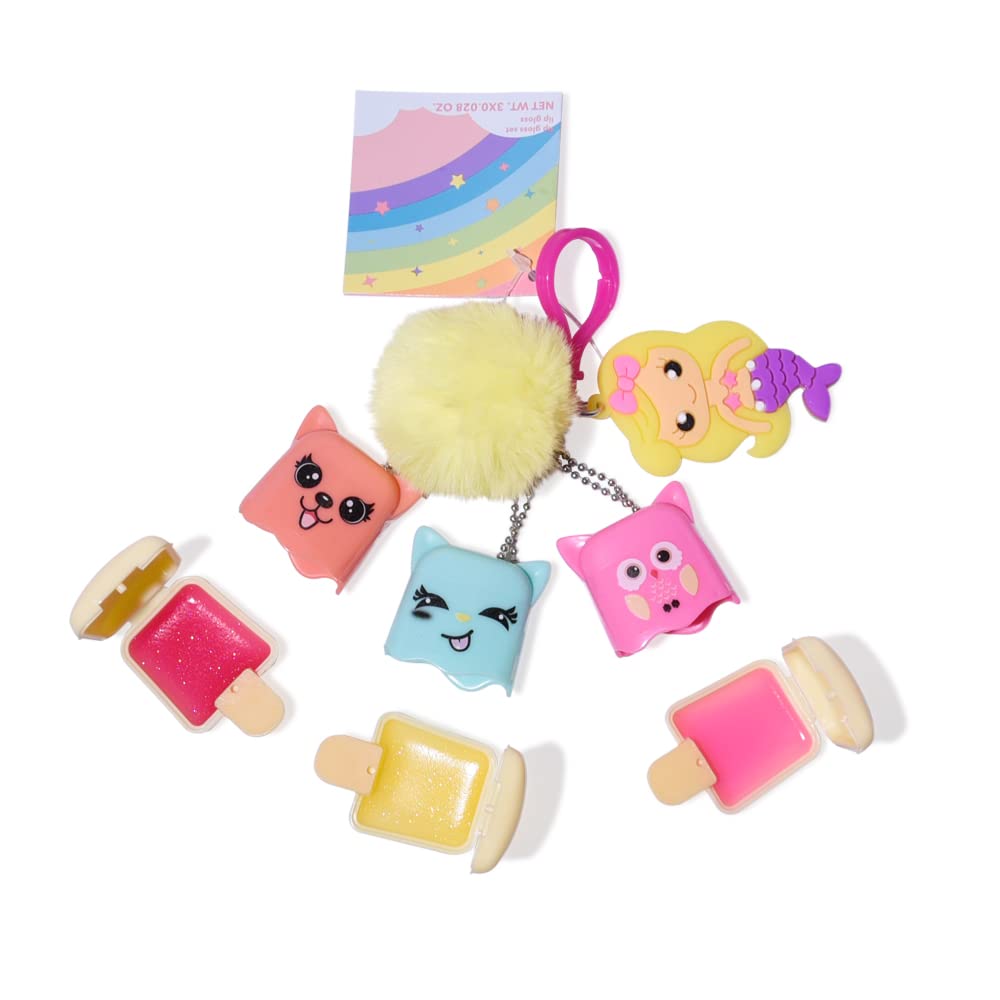 M&U MAKE YOU UP MU 6pcs Ice Cream Lip Gloss for girls (Cat and Dog)