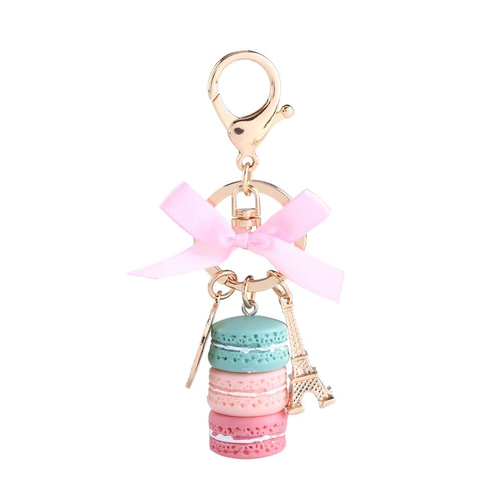 Cute Keychain, 4.72 inch Colorful Macaron Keychains with Mini Tower Pendant for Car Key Handbag Green Green Lightweight Portable Accessories for Daily Use