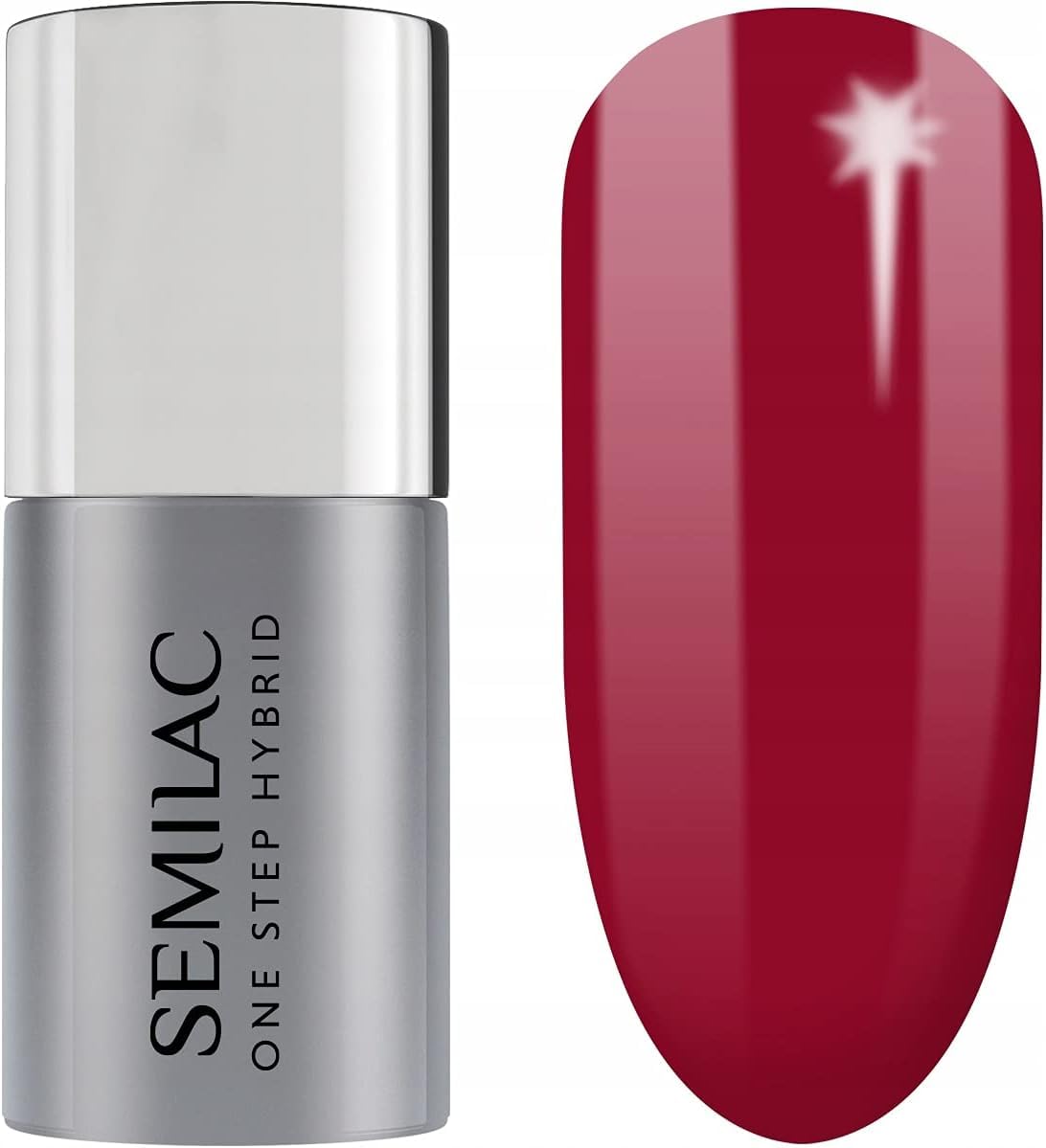 Semilac One Step Gel Polish 5ml – UV/LED Gel Nail Polish – Long-Lasting, No Base Coat Needed, Quick-Drying & Easy Removal Perfect For Manicure and Pedicure - 575 Dark Red
