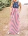 Xuan2Xuan3 Women 4th July Patriotic Flag Independence Day Stars and Stripes USA Long Maxi Dress