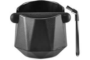 Coffee Knock Box Espresso Grounds - CAFEMASY Home Use Epsresso Accessories Unique Design Diamond Shape Mini Knock Box with Espresso Cleaning Brush