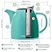 Tealyra - Drago Ceramic Teapot Turquoise - 37oz (4-6 cups) - Large Stylish Teapot with Stainless Steel Lid Extra-Fine Infuser To Brew Loose Leaf Tea - Leed-Free - 1100ml