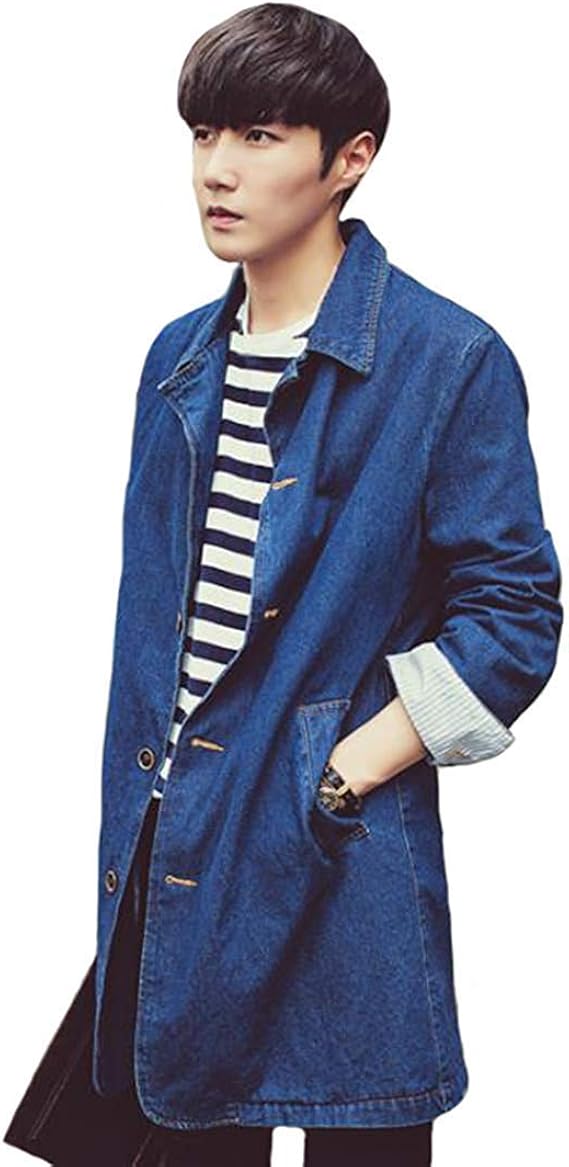 Amazon Yunping デニム コート チェスターコート メンズ ロング ジャケット ゆったり 羽織り秋冬 無地 大きいサイズ コート ジャケット 通販
