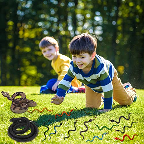 jxzdle 14 Pieces Realistic Rubber Snakes Plastic Snake Prop Fake Snake