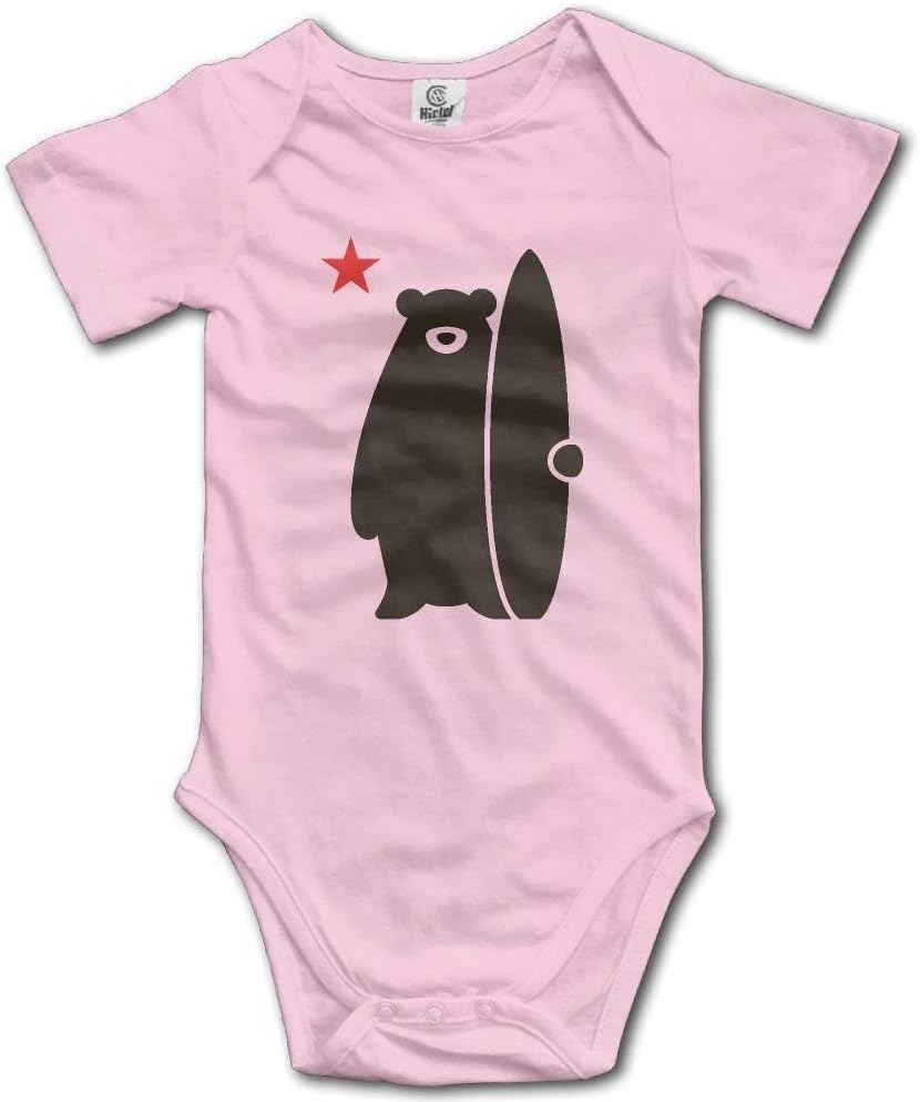 FAVIBES California Surf Bear Baby Outfit Creeper Short Sleeves Jumpsuits