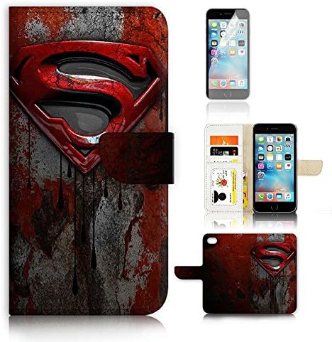 ( For iPhone 8 / iPhone 7) Flip Case Wallet Cover with Screen Protector - US B30007 - Superman Super Hero B30007