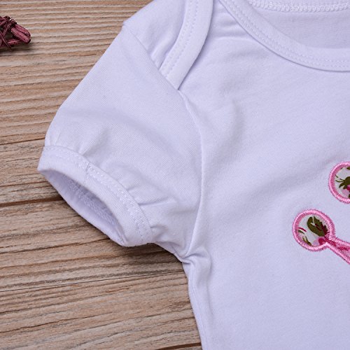 Sweet Newborn Baby Girls Crown Romper+Floral Ruffles Shorts Outfits Clothes Set (L(12-18M))