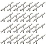 Kingrol 30 Pack Straight Bar Cabinet Pulls, Satin