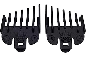 Taper King Clipper Guide Combs - Fool Proof Tapers & Fades at Home! Onyx (#1 to #2) - Compatible with Wahl/Conair Clippers!