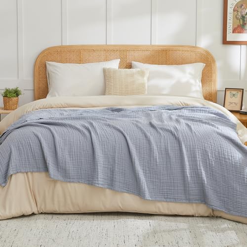 EMME Musselin-Decke 305x240 Baumwolle Oeko-TEX Erwachsene Tagesdecke