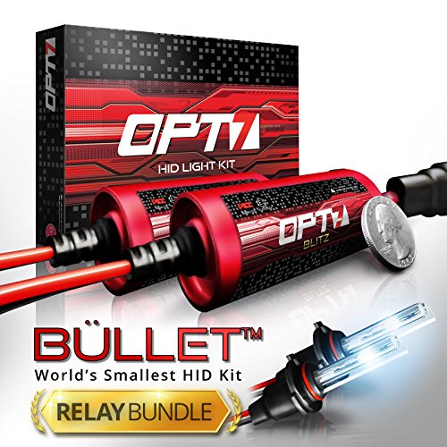 Bullet HID Kit - Powerful "Mount-Less" Ballasts - All Bulb Colors and Sizes - Relay Capacitor Bundle - 2 Yr Warranty [H11 H8 H9 - 8K Ice Blue Xenon Light]