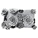 King Rose Handmade 3D Flowers Decorative Throw Pillow Cover Solid Wool Cushion Case for Home Bed Living Room 12 x 20 Inches Gray primary