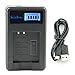 SmilePowo LI-50B Battery Rapid Charger LED USB Charger for Olympus LI50B Panasonic VW-VBX090 and Olympus Stylus,Tough Series, Pentax Optio Series, Panasonic HX-WA03