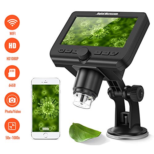 WiFi HD Microscope 1080P 4.3 inch LCD Screen, VSATEN Wireless Digital 50X-1000X Magnification Zoom USB Microscope Camera 2.0 Megapixels 8 Led Camera Video Recorder for iPhone Android Windows Mac Linux - Thumbnail 7