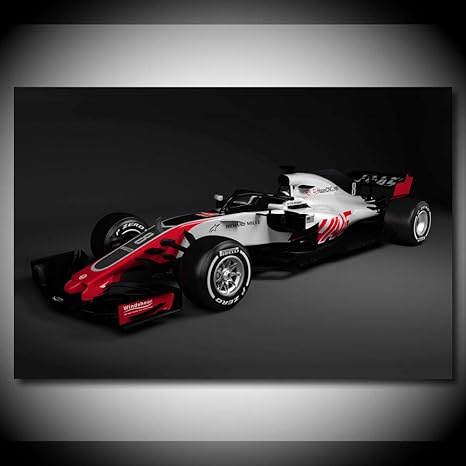 Amazon Co Jp スポーツカーフォーミュラワンf1レーシングカー側面図画像黒壁アート絵画キャンバスポスターとプリント現代の家の装飾50 75センチフレームレス ホーム キッチン