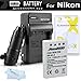 Battery and Charger Kit for P100 P500 P510 P520 P530 Digital Camera includes Extended (1100 Mah) Replacement EN-EL5 Battery + AC/DC Rapid Charger + LCD Screen Protectors + Cleaning Cloth