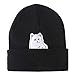 MIOIM Middle Finger Cat Hip Hop Beanie Knitted Hat Punk Rock Cap
