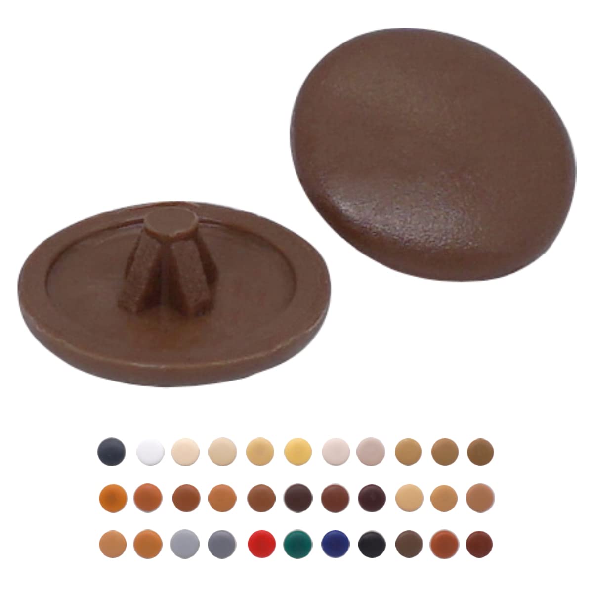 (Pack of 50 pcs) Pozi Screw Cover Caps 12 mm Diameter, Pozidriv Head Clip On Plastic Covers, Furniture Decorative Cap (50, Brown S30)