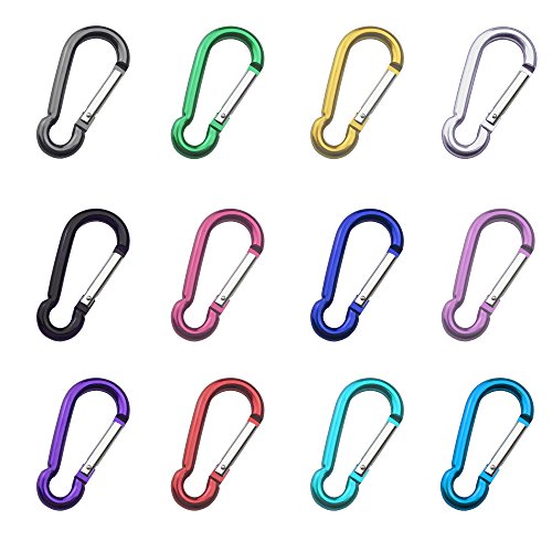 Swatom Aluminum Bottle Gourd Shaped Carabiner Clip 2/2.5/2.7/3.3 Inches Assorted Colors Spring Snap Hook Set Keyring Carabiners for Camping Traveling Hiking Keychains Outdoorï¼ˆ6Packï¼‰