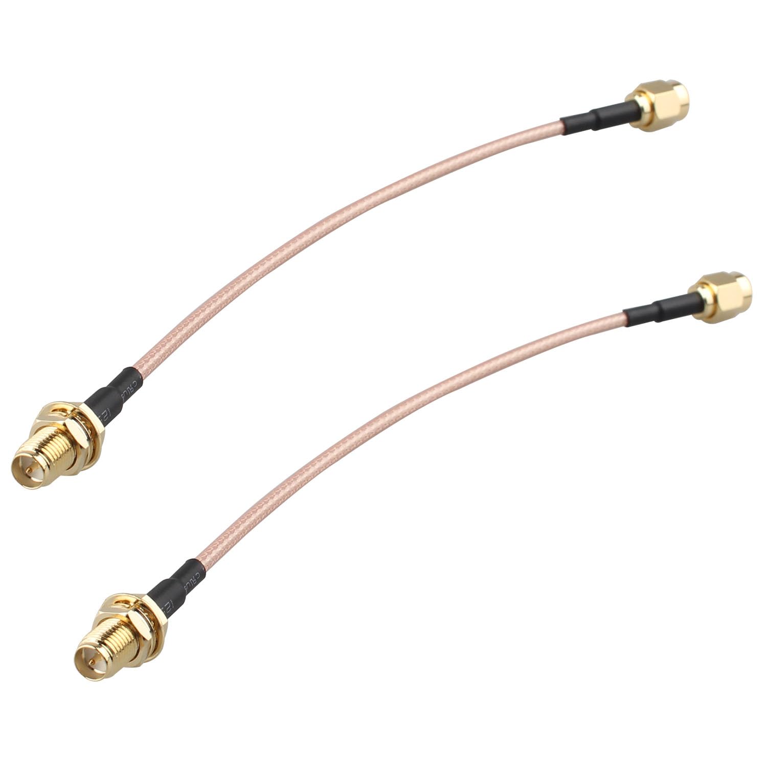 Futheda 2pcs RP-SMA Male to RP-SMA Female Bulkhead Mount WiFi Aerial Antenna Extension Cable RG316 Coaxial Cable 15cm/6 inch for Wireless PCI Express PCIE Network Card WiFi Router USB Adapter