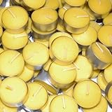 Waxations Citronella Summer Yellow 50 Pack Indoor/Outdoor Tealight Candles USA MADE