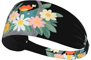 VVXBHGR Flower basket Prints Elastic Exercise Headband Sports Head Tie for Men and Women, Soft, Quick-Dry