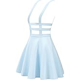 Allegra K Women's Pleated Overall Halloween Gothic 2025 Elastic Waist Kawaii A-Line Braces Suspender Skirt