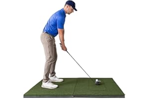 TRUEBIRDIE Beaver Tail Golf Simulator Mat with The Most Realistic Hitting Strip Insert for Joint Injury Prevention