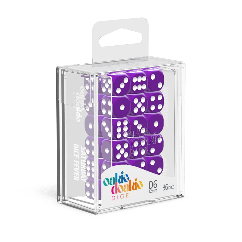 Oakie Doakie Dice D6 Dice 12 mm Solid - Purple (36)