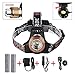 2000 Lumens Headlight Headlamp , LED Beam Head Lamp Light Torch , Zoomable Spotlight Floodlight , Rechargeable Waterproof Flashlight , for Night Fishing Hunting Camping Hiking Cycling Riding Running (Coffee)