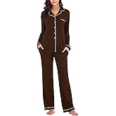 Aamikast Women's Pajama Sets Long Sleeve Button Down Sleepwear Nightwear Soft Pjs Lounge Sets