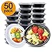 Glotoch 50pack Meal Prep Containers, 16ounce Single Compartment Round Food Storage Containers & Salad Blow &bento Box-Microwave, Freezer & Dishwasher Safe - Eco Friendly Safe Food Container primary