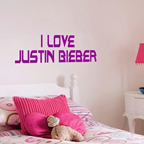 PVC Wall Stickers English Justin Bieber Glass Green Living Room Bedroom bedroomWallpaper45.7cm x16.5cm