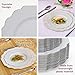 Beautiful Designed Disposable Plates For Party (20 Pc) Heavy Duty Disposable Dinner Set 8.25” , Fine Dining Plastic Dishes For Elegant China Look, Great for Upscale Wedding, Dining & Serving - White